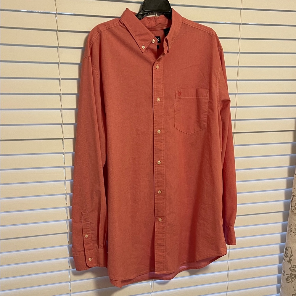 Chaps Men's Casual Red Button-Down Shirt